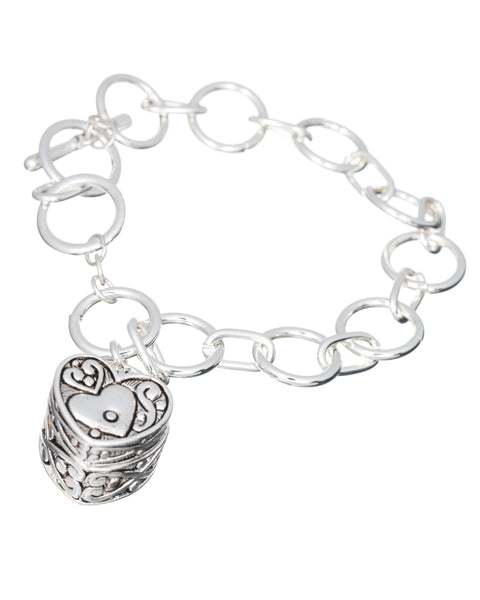 Serenity Prayer Filigree Engraved Magnetic Box & Prayer Message Toggle Bracelet Prayer Card