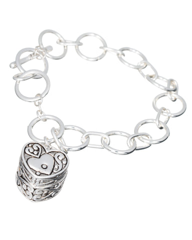 Serenity Prayer Filigree Engraved Magnetic Box & Prayer Message Toggle Bracelet Prayer Card