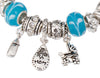 Mom & Baby Theme Little Feet Baby Bottle Onesies & Heart Charm Bead Bracelet