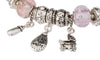 Mom & Baby Theme Little Feet Baby Bottle Onesies & Heart Charm Bead Bracelet