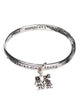 Mother & Daughter Happiness Charm Engraved Bangle Bracelet with Inspirational Card by Jewelry Nexus
