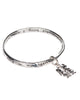 Mother & Daughter Happiness Charm Engraved Bangle Bracelet with Inspirational Card by Jewelry Nexus