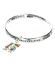 Mother & Daughter Happiness Charm Engraved Bangle Bracelet with Inspirational Card by Jewelry Nexus
