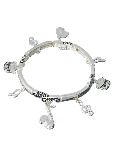 Music Theme Charm Bracelet "Music is what feelings sound like." - Jewelry Nexus