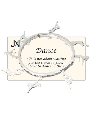 Dance Life is Not About Waiting for the Storm to Pass Its About Dancing in the Rain Stretch Bracelet
