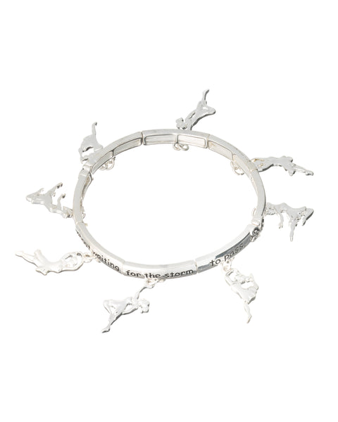 Dance Life is Not About Waiting for the Storm to Pass Its About Dancing in the Rain Stretch Bracelet