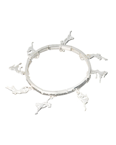 Dance Life is Not About Waiting for the Storm to Pass Its About Dancing in the Rain Stretch Bracelet