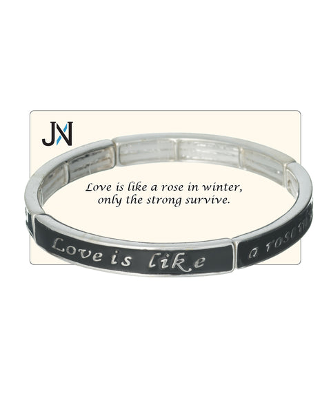 Strong Love Survive Bracelet Love is like a rose in winter only the strong survive by Jewelry Nexus