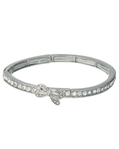 Ribbon Bow Crystal Elements Stretch Bracelet Giggles curls ribbons and bows by Jewelry Nexus