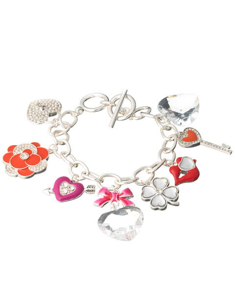 Love Heart Theme Charm Designer Toggle Bracelet Heart Love Kisses Shamrock Flower Keys