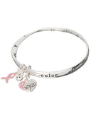 Pink Ribbon Hope Strength Victory Bracelet Heart Charm Inspire by Jewelry Nexus