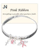 Pink Ribbon Faith Strength Hope Victory Bracelet Angel Wings Heart Charm by Jewelry Nexus