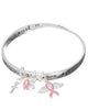 Pink Ribbon Faith Strength Hope Victory Bracelet Angel Wings Heart Charm by Jewelry Nexus