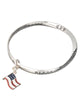 God Bless America American Flag Charm Twist Bracelet Inspirational Card by Jewelry Nexus