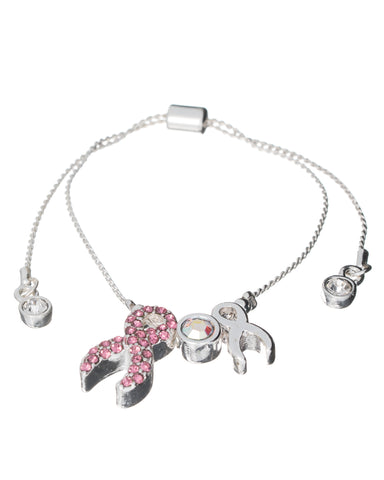 Pink Ribbon Breast Cancer Awareness Rhinestone Element Bracelet by Jewelry Nexus