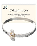 Colossians 3:2 Prayer Imitation Pearl Crystal Bracelet Set minds on things above not earthly things