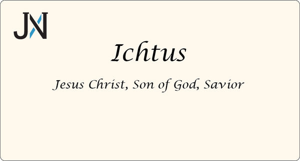 Ichtus Prayer Engraved with Imitation Pearl & Crystal Bracelet "Jesus Christ Son of God Savior"