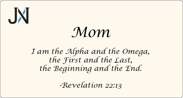 Alpha Omega - Revelation 22:13 Inspirational Hammered Cuff Bracelet & Prayer Card by Jewelry Nexus