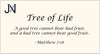 Tree of Life - Matthew 7:18 Inspirational Hammered Cuff Bracelet with Prayer Card by Jewelry Nexus