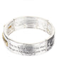 John 3:16 Engraved Inspirational Hammered Statement Stretch Bracelet - Jewelry Nexus