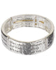 John 3:16 Engraved Inspirational Hammered Statement Stretch Bracelet - Jewelry Nexus