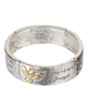 Guardian Angel Engraved Inspirational Hammered Statement Stretch Bracelet - Jewelry Nexus