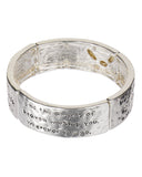 Guardian Angel Engraved Inspirational Hammered Statement Stretch Bracelet - Jewelry Nexus