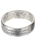 My Wife Inspirational Hammered Stretch Bracelet with Prayer Card 