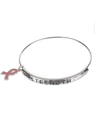 Pink Ribbon Adjustable Bracelet "Color of Strength, Symbol of Hope, Sign of Victory…"- Jewelry Nexus