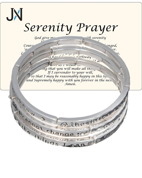 Serenity Prayer Engraved Multi Layer Stretch Bracelet God grant me the Serenity ?.by Jewelry Nexus