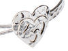 Mom & Daughter Heart & Little Feet Three Charm Hammered Bracelet with Inspirational Card