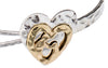 Mom & Daughter Heart & Little Feet Three Charm Hammered Bracelet with Inspirational Card
