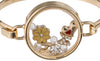 MOM Theme Heart & Yellow Flower Floating Charm Locket Bracelet