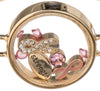 Pink Ribbon & Strength Floating Charm Locket Style Bracelet