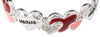 Mom Pink & Red Hearts Mother Theme Stretch Bracelet with Inspirational Card