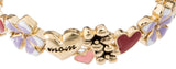 Mom Pink Red Hearts & Butterfly Mother Theme Stretch Bracelet with Inspirational Card