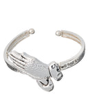 Praying Hands Engraved Cuff Bracelet Ask and it will be given to you seek & you will find