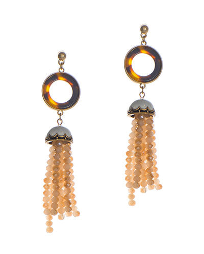 Vintage-Inspired Long Beaded Tassel Fringe Drop Earrings