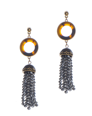 Vintage-Inspired Long Beaded Tassel Fringe Drop Earrings