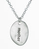 Engraved Words Mother Hammered Dainty Oval Disc Pendant Necklace by Jewelry Nexus