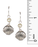 Starfish Sea Shell Sand Dollar & Imitation Pearl Earring Necklace Set by Jewelry Nexus