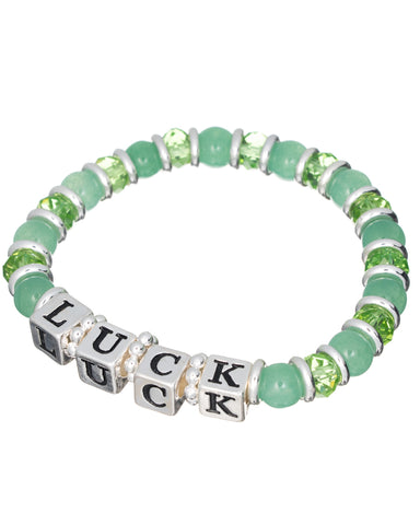 Mint Green Luck & Lucky Opportunity Charm Bead Bracelet by Jewelry Nexus