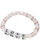 Love Pink Glass & Dice Bead Silver-tone Stretch Bracelet - Jewelry Nexus