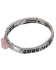 "My Pink Ribbon Prayer" Breast Cancer Theme Bead Stretch Bracelet by Jewelry Nexus