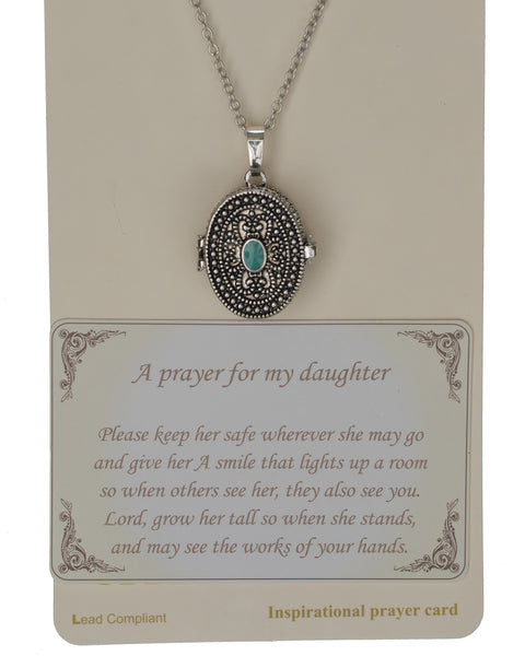 Blue Filigree Scroll Daughter Prayer Loving God Hear My Prayer Be Her Constant Companion