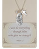 Oval Hammered Coin Pendant Necklace I Can Do Everything Through Him Who Gives Me Strength Phil 4:13