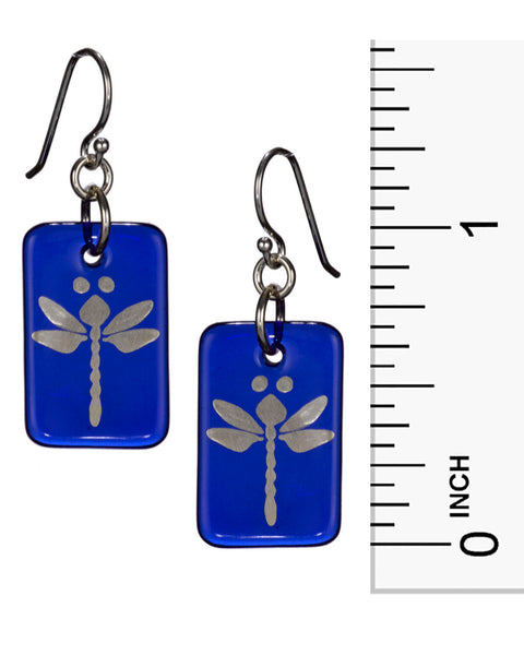 Out of the Blue Hand Painted Sterling Dragonfly Earrings on French Wire