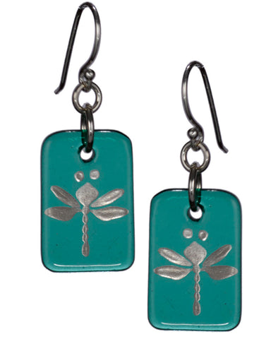 Out of the Blue Hand Painted Sterling Dragonfly Earrings on French Wire