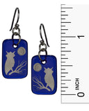 Out of the Blue Hand Painted Sterling Silver Owl on Branch Earring & French Wire