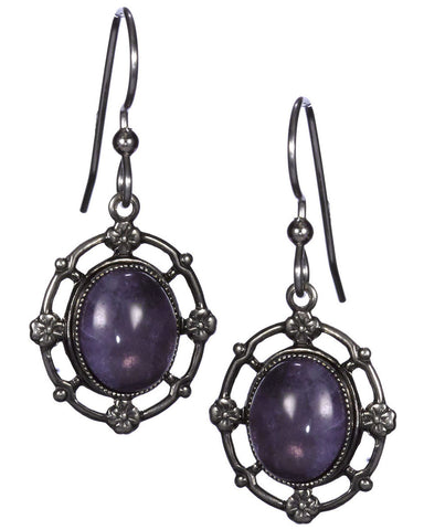 Silver Forest of Vermont Purple Blue Shimmering Layered 18K Plate Drop Earrings ne-0200 Handcrafted in the USA